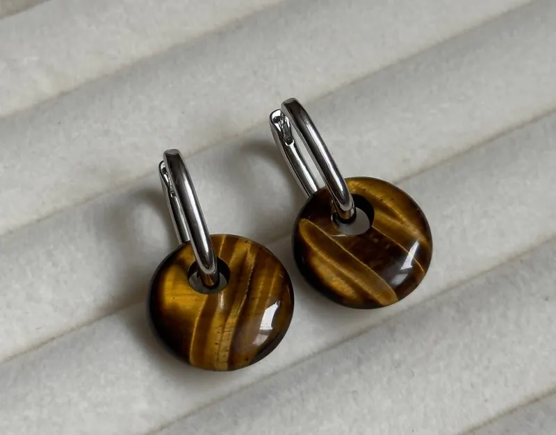 Сережки з тигровим оком