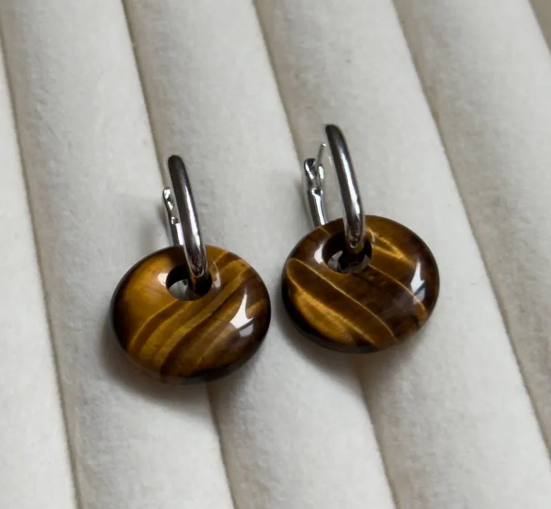 Сережки з тигровим оком
